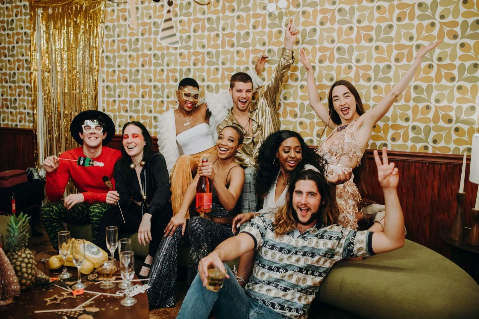 Friends celebrating together at a party